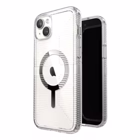 Speck Gemshell Grip + MagSafe - dėklas iPhone 15 Plus / iPhone 14 Plus (Clear / Chrome Finish)