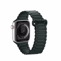 Dux Ducis dirželis (šarvuota versija) Apple Watch Ultra, SE, 9, 8, 7, 6, 5, 4, 3, 2, 1 (49, 45, 44, 42 mm) silikoninė magnetinė apyrankė žalia