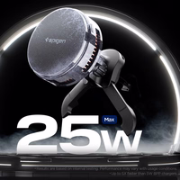 Spigen Essential EV25MFAQ Magnetic MagSafe automobilinis oro groteles laikiklis - Juodas