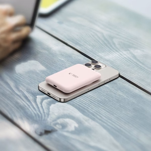 Tech-Protect LifeMag PB10 išorinė baterija su MagSafe 5000mAh 15W USB-C jungtimi - rožinė + USB-C kabelis