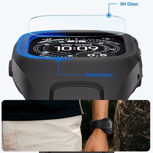 Spigen Liquid Air Pro dėklas su dirželiu ir 9H grūdintas stiklas Apple Watch Ultra 49 mm, juodi