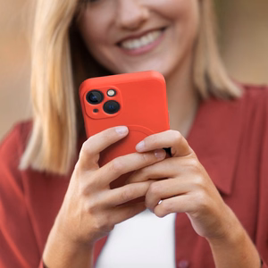 Silikoninis MAG COVER dėklas telefonui iPhone 17 Pro raudonas, suderinamas su MagSafe