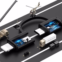 USAMS susukamas laidas U1 2in1 1m juodas (lightning/microUSB) SJ192USB01 (US-SJ192)