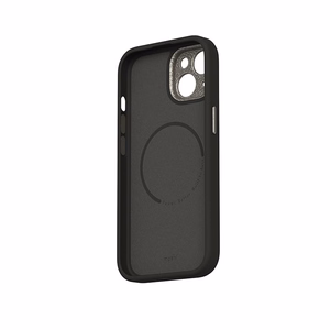 Moshi Napa MagSafe aukštos kokybės veganiškos odos dėklas, skirtas iPhone 15, „Midnight Black“ spalvos