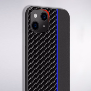 Tel Protect CARBON dėklas telefonui Iphone 11 Pro juodas su mėlyna juostele