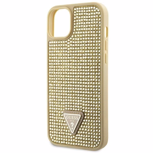 GUESS dėklas IPHONE 13 / 14 / 15 GUHCP14SHDGTPD (Rhinestone trikampis) auksinis