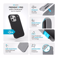 Speck Presidio2 Pro ClickLock & MagSafe - iPhone 16 Pro dėklas (juodas / Slate pilkas / baltas)