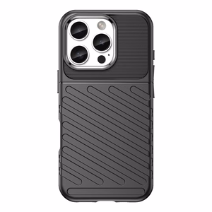 Thunder dėklas telefonui iPhone 16 Pro silikoninis dėklas - juodas
