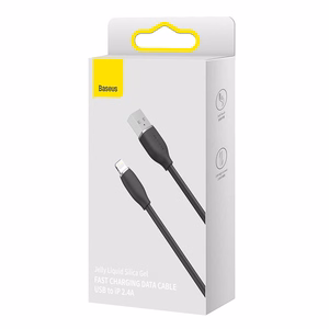 Baseus Jelly kabelis USB į Lightning, 2,4A, 1,2m (juodas)