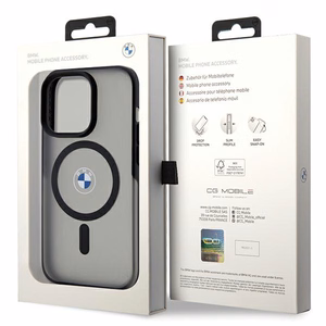 BMW IML Signature magnetinis dėklas telefonui iPhone 15 Pro - juodas