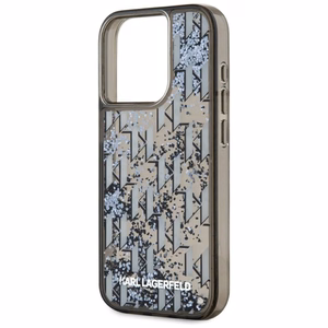 Karl Lagerfeld Liquide Glitter Monogram Gradient Dėklas telefonui iPhone 15 Pro Max - juodas