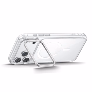 Tech-Protect MagStand MagSafe CC dėklas, skirtas iPhone 18 Pro / 17 Pro, skaidrus