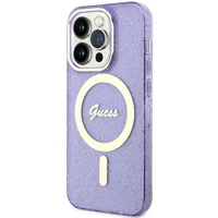 Guess GUHMP14LHCMCGU iPhone 14 Pro 6.1" violetinis/violetinis kietas dėklas Blizgučiai Auksas MagSafe