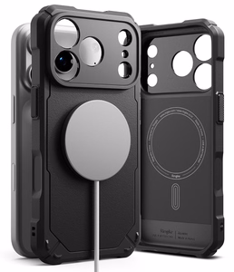 Ringke Rugged Gear Magnetic MagSafe dėklas iPhone 18 Pro / 17 Pro, juodas