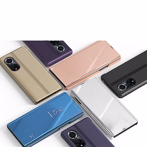 Dėklas telefonui Clear View Huawei nova 9 flip dėklas juodas