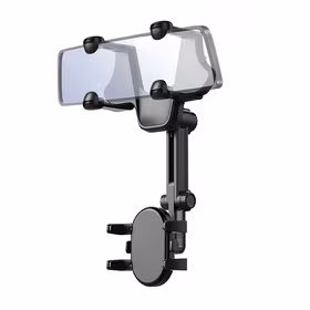 Automobilinis telefono laikiklis galinio vaizdo veidrodžiui - juodas