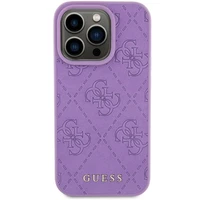Guess Odinis 4G Įspaustas dėklas telefonui iPhone 15 Pro - violetinis