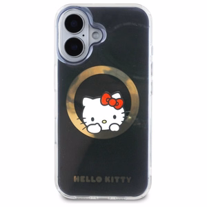Hello Kitty IML Saldus kačiukas magnetinis iPhone 16 dėklas - juodas