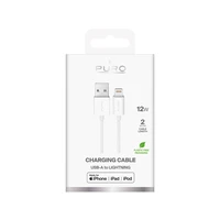 Puro TPE 12W USB-A - Lightning kabelis 2m - baltas