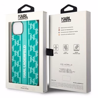 Karl Lagerfeld KLHCP14SPGKLSKN iPhone 14 6.1 "kietas dėklas žalias / žalias Monograma Juostelė