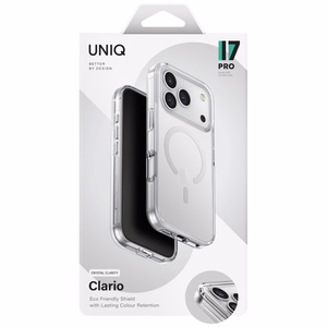 Uniq Clario Magclick įkrovimo dėklas telefonui iPhone 17 Pro – skaidrus