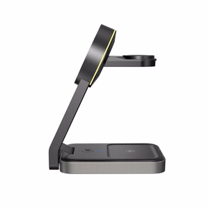 Tech-Protect QI15W-A28 MagSafe 3in1 indukcinis įkroviklis su stovu išmaniajam telefonui / Apple Watch / AirPods - juodas
