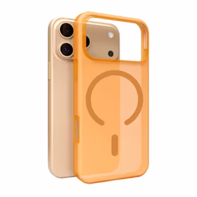 Puro Daylight Magnetinis suderinamas silikoninis dėklas telefonui iPhone 17 Pro - permatomas oranžinis