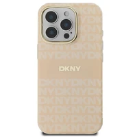 DKNY Kartojamas tekstūros raštas ir juosta magnetinis iPhone 16 Pro dėklas - rožinis