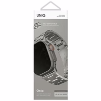 Uniq Osta nerūdijančio plieno dirželis for Apple Watch 1/2/3/4/5/6/7/8/SE/SE2/Ultra 42/44/45/49mm - sidabrinis