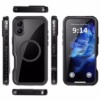 Atsparus vandeniui dėklas SHELLBOX GT suderinamas su MagSafe IPHONE 16 Plus juodas