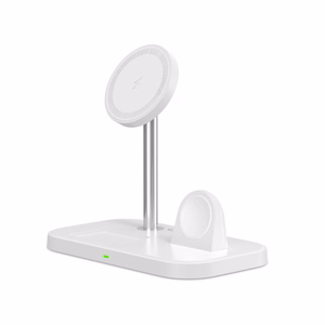 Tech-Protect QI15W-A22 MagSafe indukcinis įkroviklis su 3in1 MagSafe stovu išmaniajam telefonui / Apple Watch / AirPods - baltas