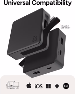 ZAGG 4 Port Hub, juodas / pilkas