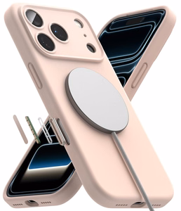 Ringke MagSafe silikoninis dėklas, skirtas iPhone 18 Pro – rožinis