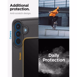 Spigen Rugged Armor dėklas Galaxy A57 5G matinis juodas