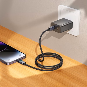Kabelis USB C į Lightning Hoco PD 27W su ekranu 1 m X112 juodas