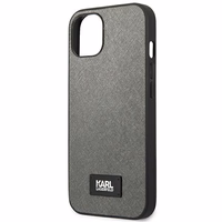 Karl Lagerfeld KLHCP13SSFMP2DG iPhone 13 mini 5,4 "sidabrinis kietas dėklas Saffiano Plaque