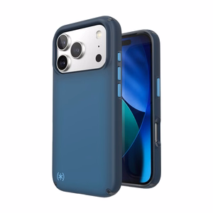Speck Presidio Lux MagSafe dėklas, skirtas iPhone 17 Pro, „Deep Sea Fade / Black / Spell Blue“ spalvos