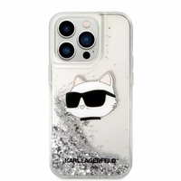 Karl Lagerfeld KLHCP14LLNHCCS iPhone 14 Pro 6.1" kietasis dėklas sidabrinis/sidabrinis Blizgus Choupette Head