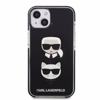 Karl Lagerfeld KLHCP13STPE2TK iPhone 13 mini 5,4 "juodas kietas dėklas Karl & Choupette Head