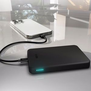 SBS Mag Power Qi2 5000 mAh išorinė baterija suderinama su MagSafe - juoda