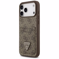Guess 4G Nauble Card Triangle dėklas iPhone 17 Pro Max - rudas