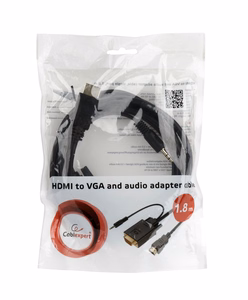 Gembird A-HDMI-VGA-03-10 vaizdo kabelio adapteris 3 m HDMI + 3.5mm VGA (D-Sub) juodas