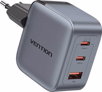 Vention 70 W GaN PD įkroviklis 1x USB-A 2x USB-C BK