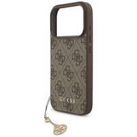 Guess 4G Charms Collection Magnetinis dėklas telefonui iPhone 17 Pro - rudas