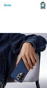 Benks Magnetic Armor Air Armor Grid Kevlar Dėklas Metal Frame 600D (A049) for Samsung Galaxy S26 Plus mėlynas