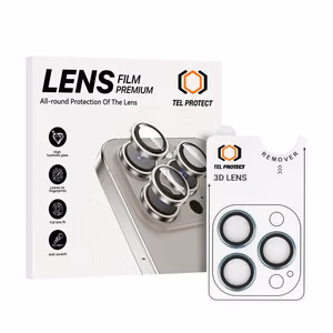 Apsauginis stiklas Tel Protect 3D Lens ant kameros Iphone 13 Pro/13 Pro Max mėlynas (3 lęšiai)