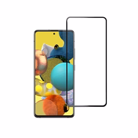 Apsauginis stiklas Blue Star - SAMSUNG A51 pilnas paviršius (pilnas klijavimas su rėmeliu/mažas dydis) - juodas Apsauginis stiklas Blue Star