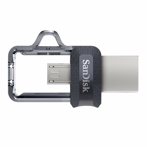 SanDisk 173386 USB atmintinė 128 GB USB Type-A / Micro-USB juoda, skaidri