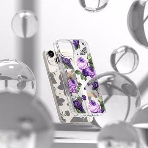 Ringke Fusion Design šarvuotas dėklas su geliniu rėmeliu iPhone 14 Plus skaidrus (Violetinė rožė) (FD637E29)