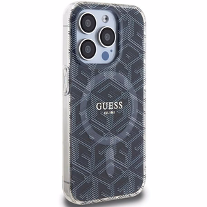 GUESS чехол для IPHONE 15 Pro Max совместимый с MagSafe GUHMP15XHGCUSTGK (IML GCUBE) чёрный